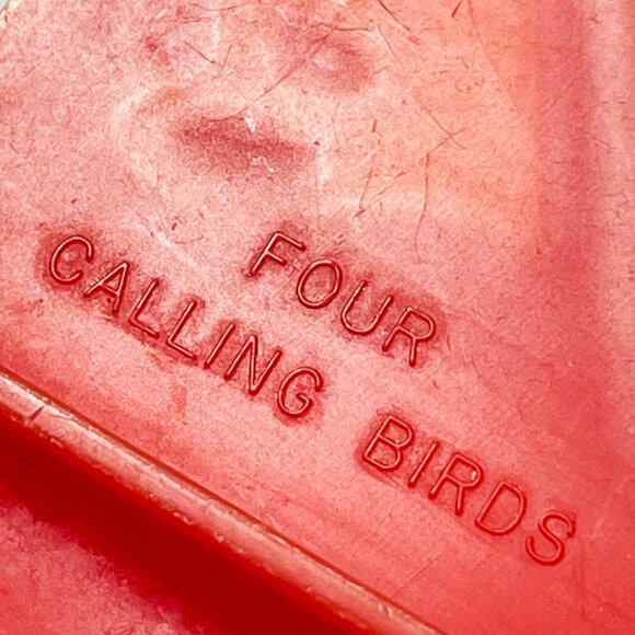 Vintage 1978 Chilton 1 Four Calling Birds Christmas Imprint Cookie Cutter Red - Picture 4 of 5